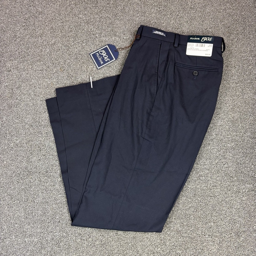 NWT Jos A Bank Men's 1905 Suit Pants 34x32 Navy Blue Tailored Fit Blend